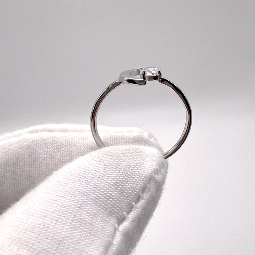 Sale $14! .925 Sterling Silver Moon & Cz Ring - Picture 4 of 16